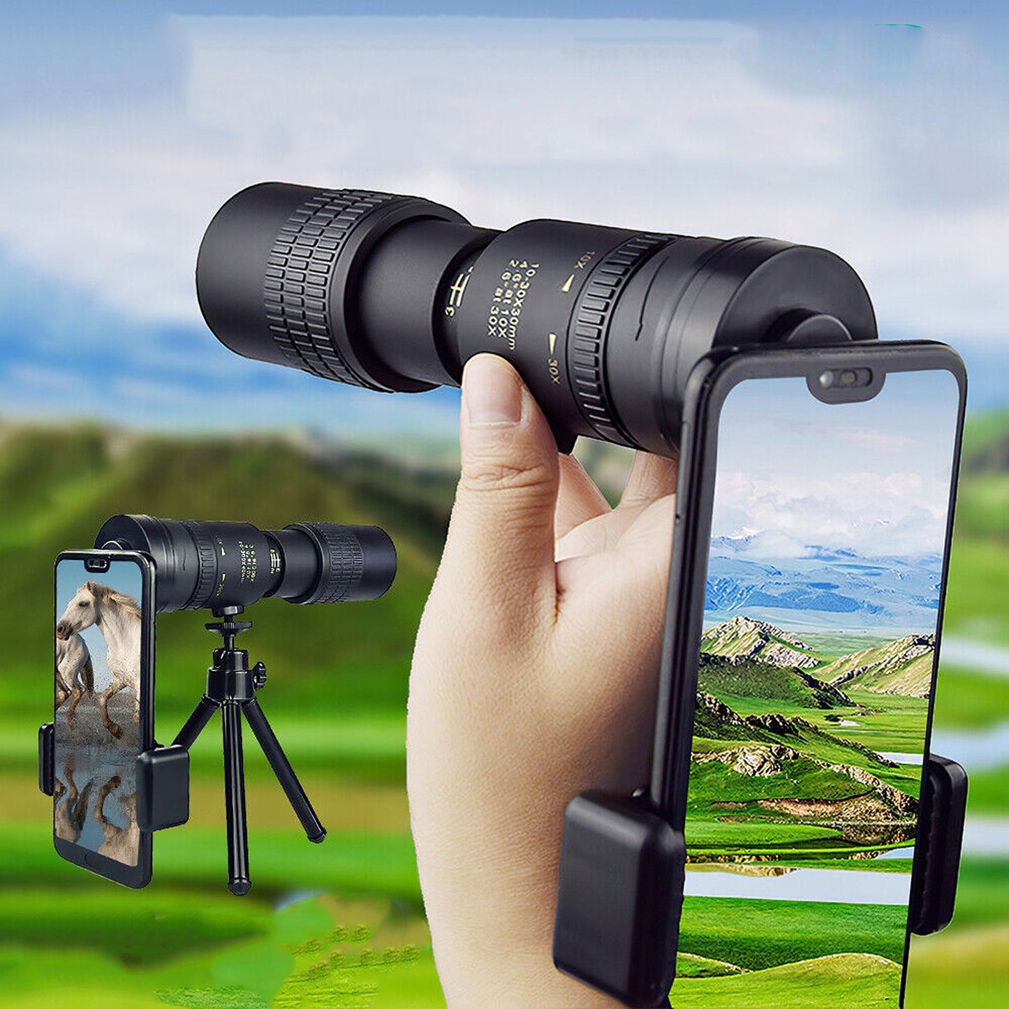 Waterproof 4K Zoom Monocular Telescope Super Telephoto Night Vision