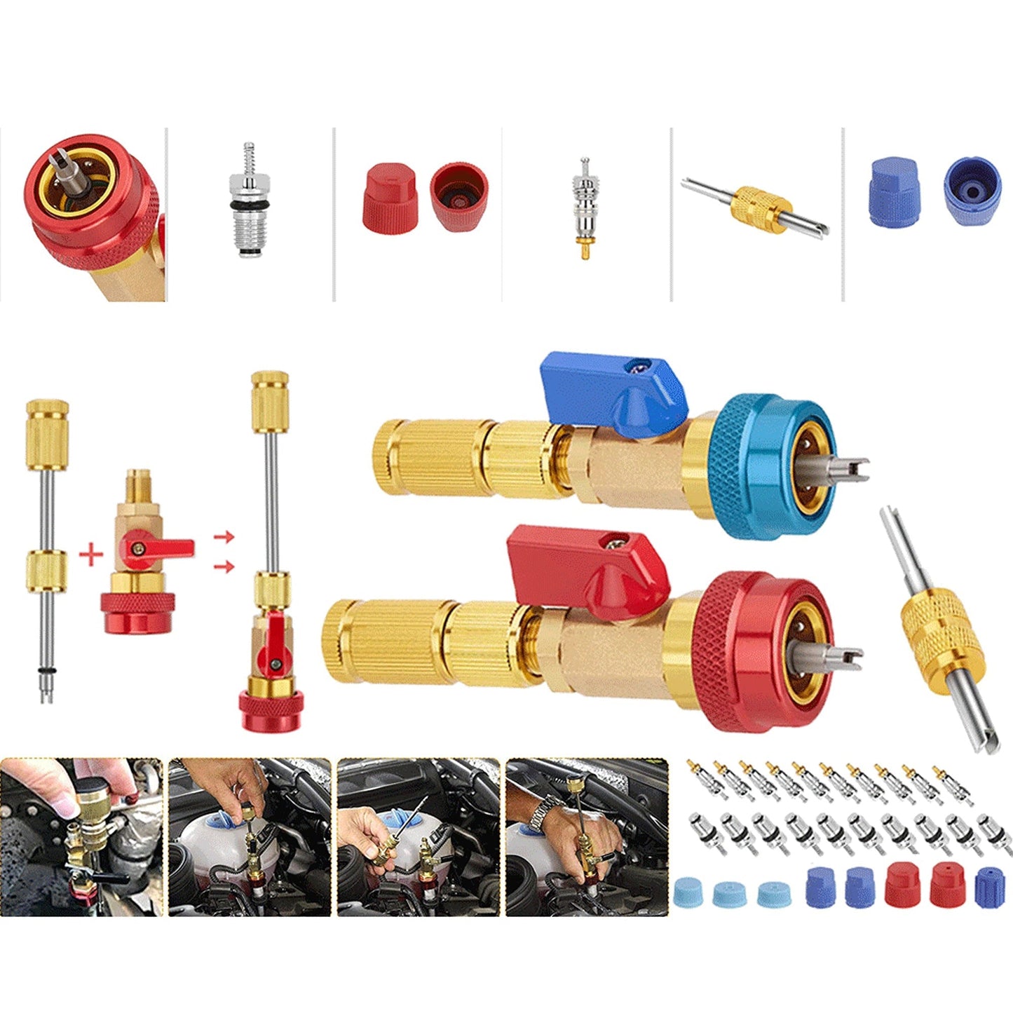Car AC R134A Valve Core Removal Tool Set