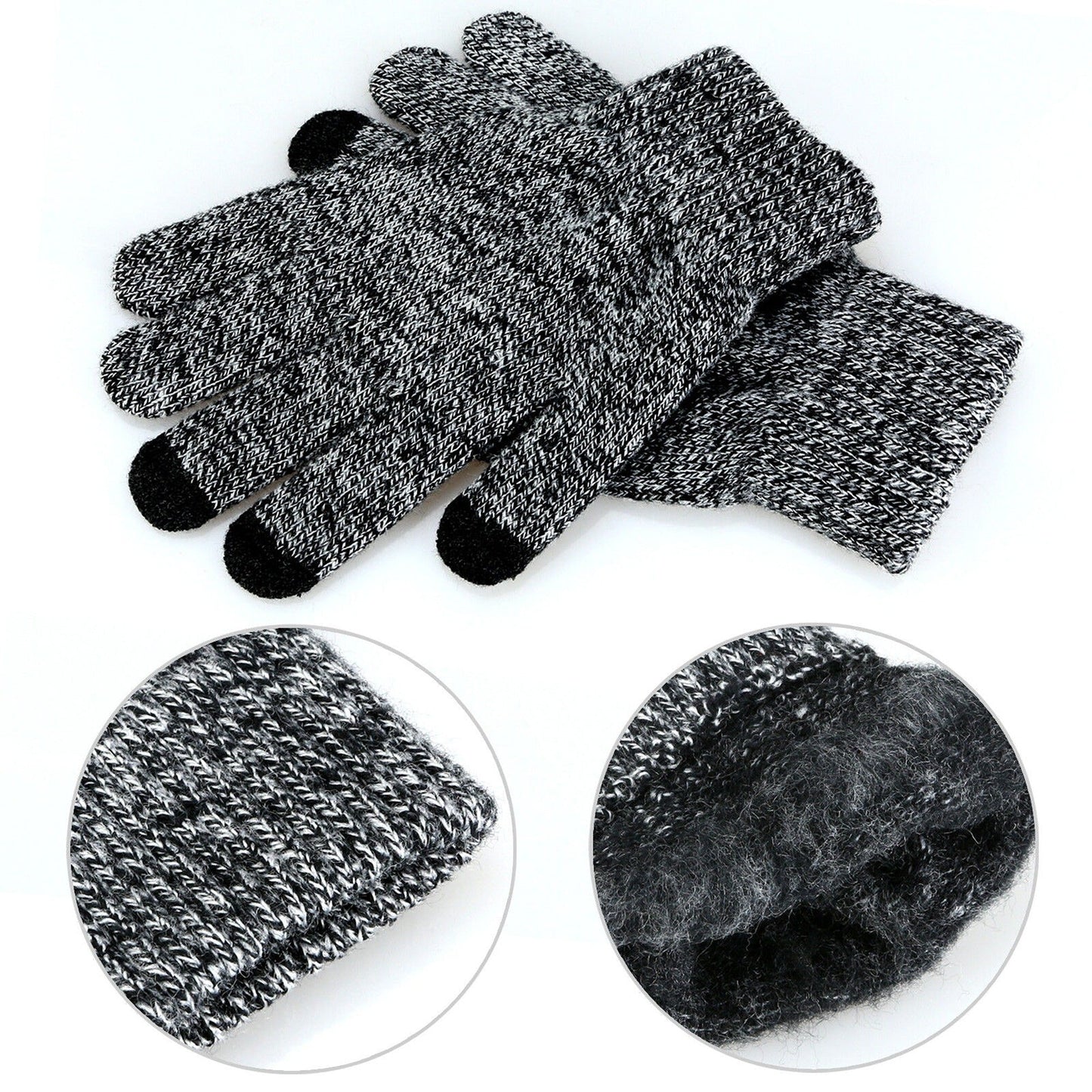 Soft Wool Winter Gloves with Touch Screen Capability Unisex