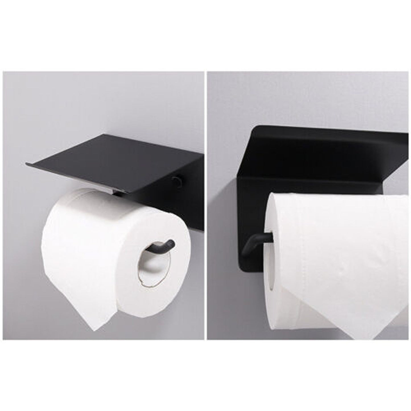 Toilet Paper Roll Holder with Storage and Phone Shelf Stainless Steel Bathroom Fixture