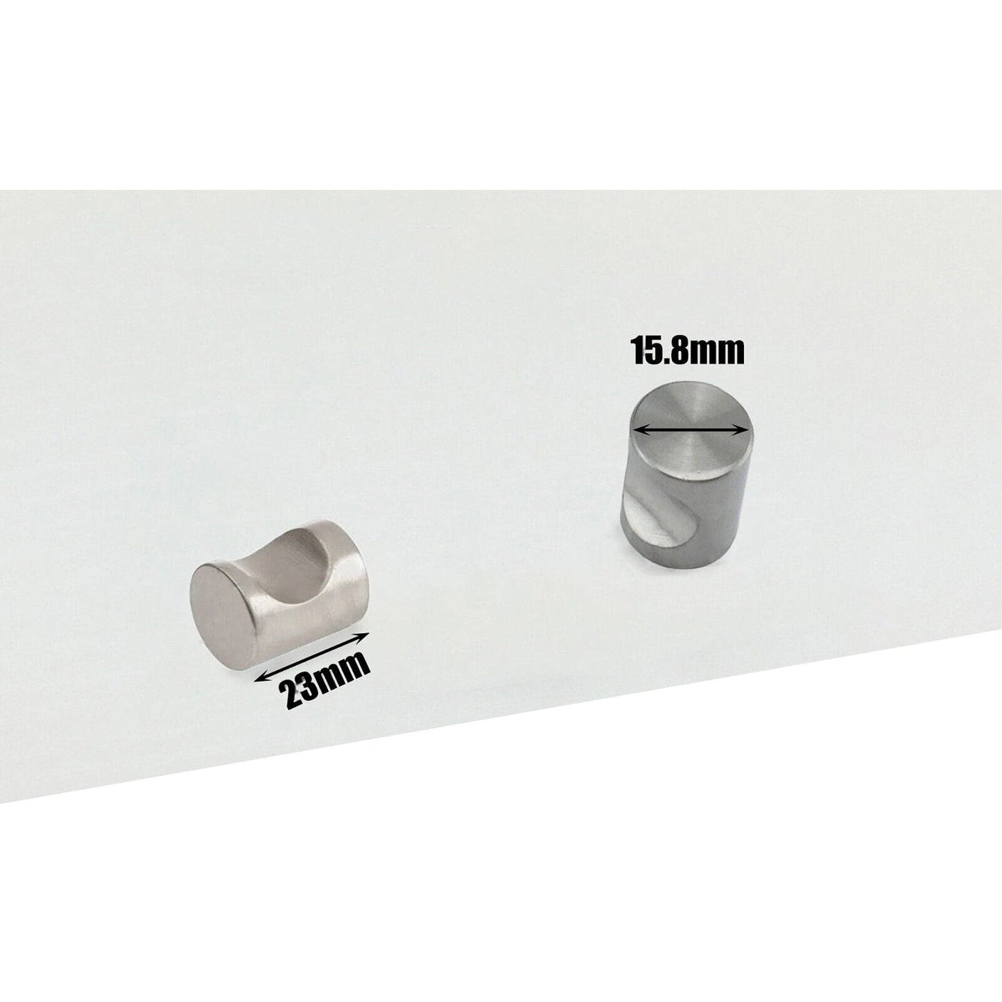 Smaller 15.8 x 23mm Silver Notched Style Cabinet Drawer Handles Knobs