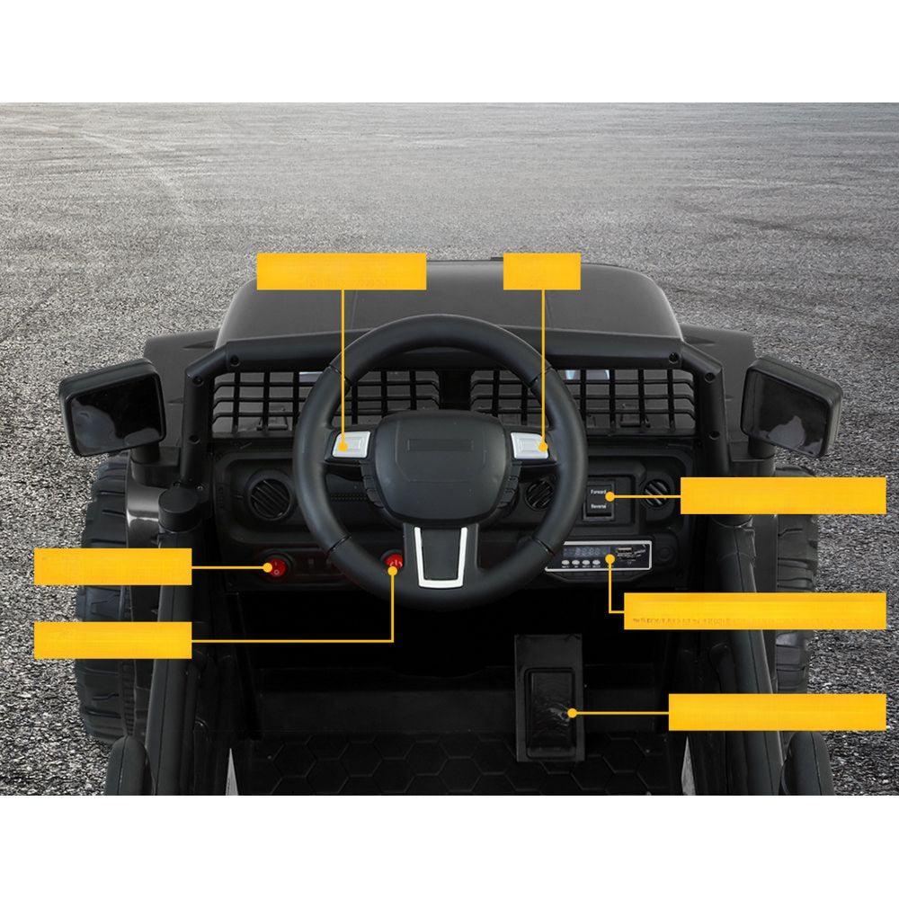 Kids Ride On Car Electric 12V Car Toys Jeep Battery Remote Control Black