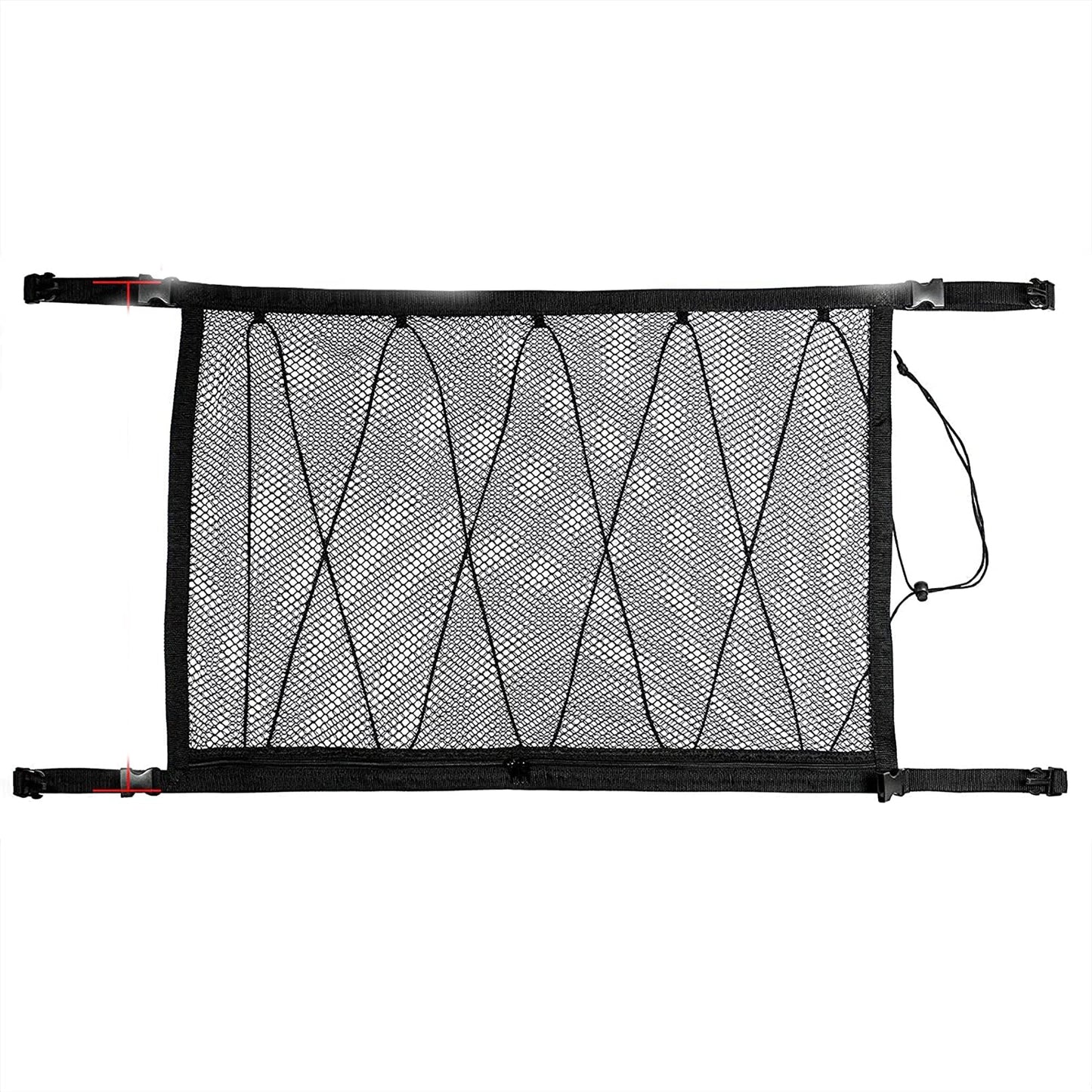 Double Layer Mesh SUV Roof Organizer Long Trip Storage Bag - Black