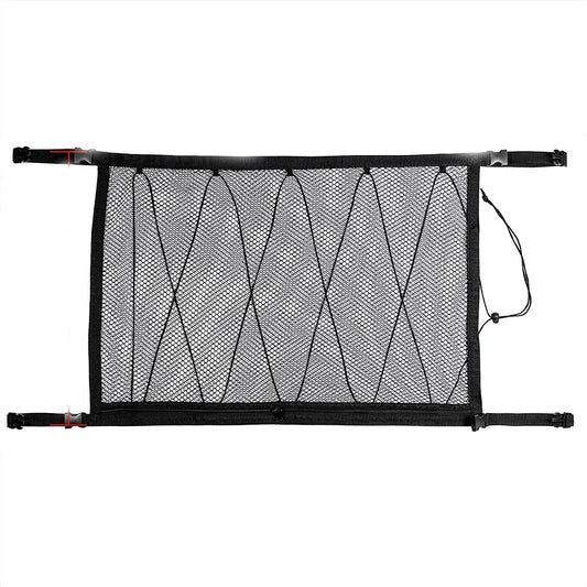 Double Layer Mesh SUV Roof Organizer Long Trip Storage Bag - Black