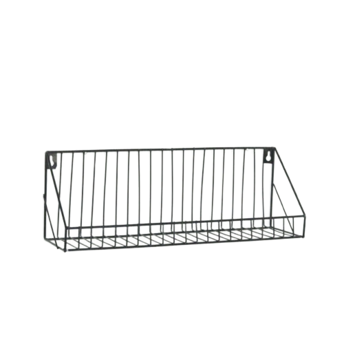Black Industrial Wall DIY Storage Rack Floating Metal Wire Shelf Unit