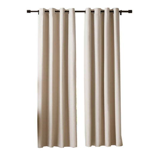 Room Darkening Blackout Window Curtains with Grommets 2 Panels - Beige