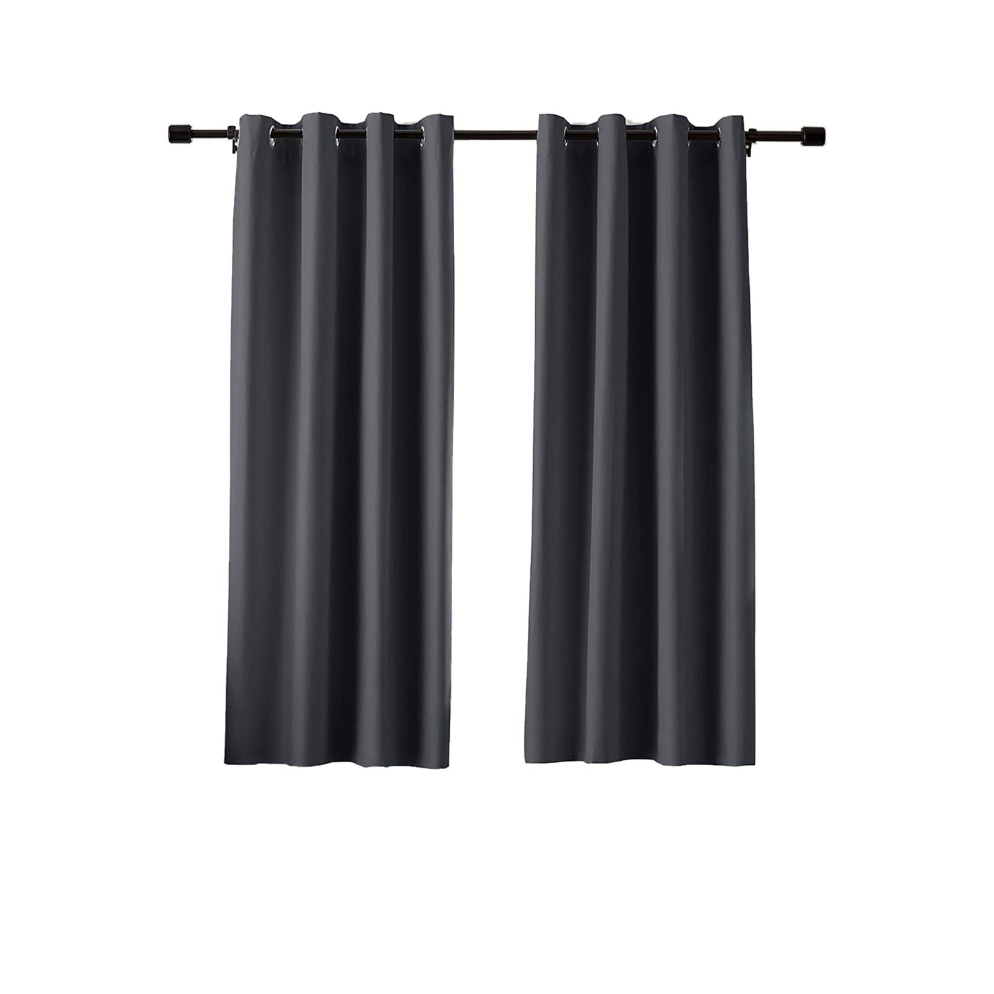 Room Darkening Blackout Window Curtains with Grommets 2 Panels - Black