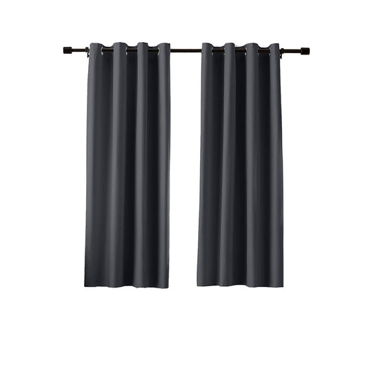 Room Darkening Blackout Window Curtains with Grommets 2 Panels - Black