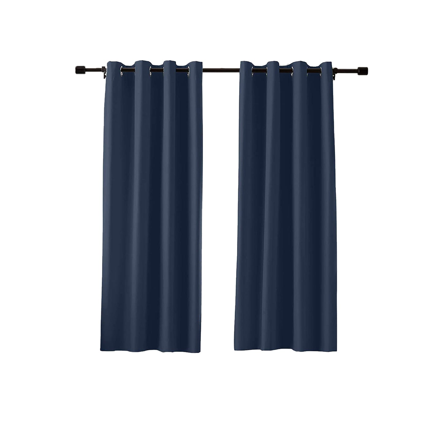Room Darkening Blackout Window Curtains with Grommets 2 Panels - Navy