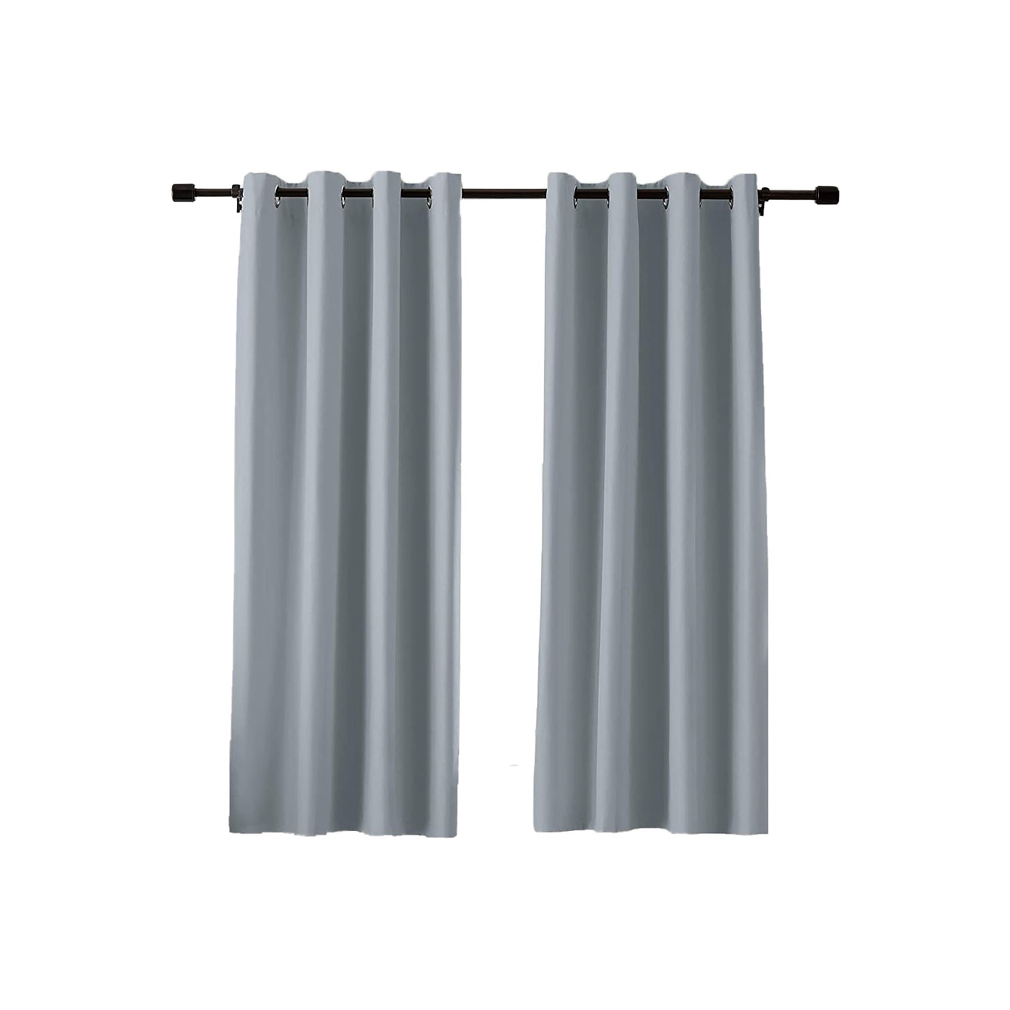 Room Darkening Blackout Window Curtains with Grommets 2 Panels - Dark Gray