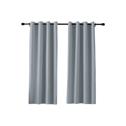 Room Darkening Blackout Window Curtains with Grommets 2 Panels - Dark Gray