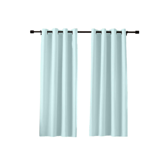 Room Darkening Blackout Window Curtains with Grommets 2 Panels - Seafoam Green
