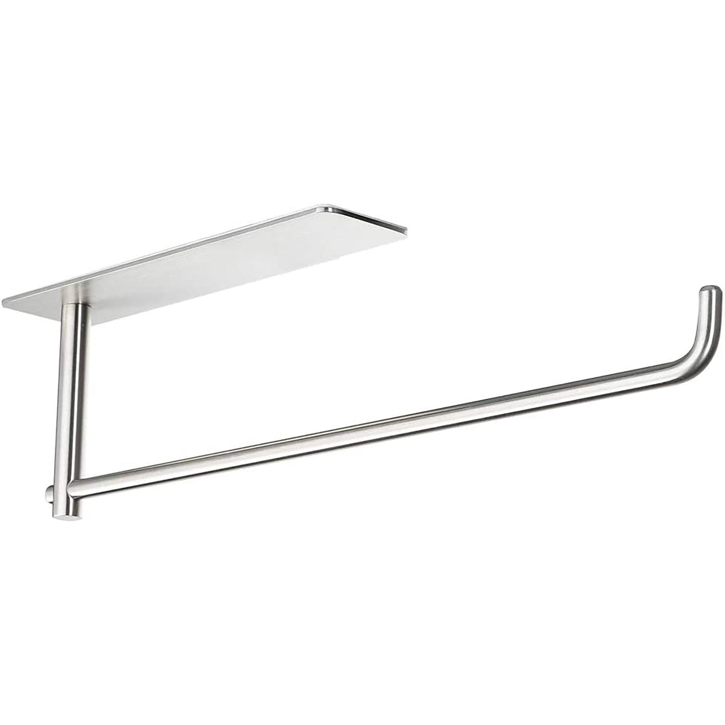 Self Adhesive Stainless Steel Paper Towel Holder Rack - Silver