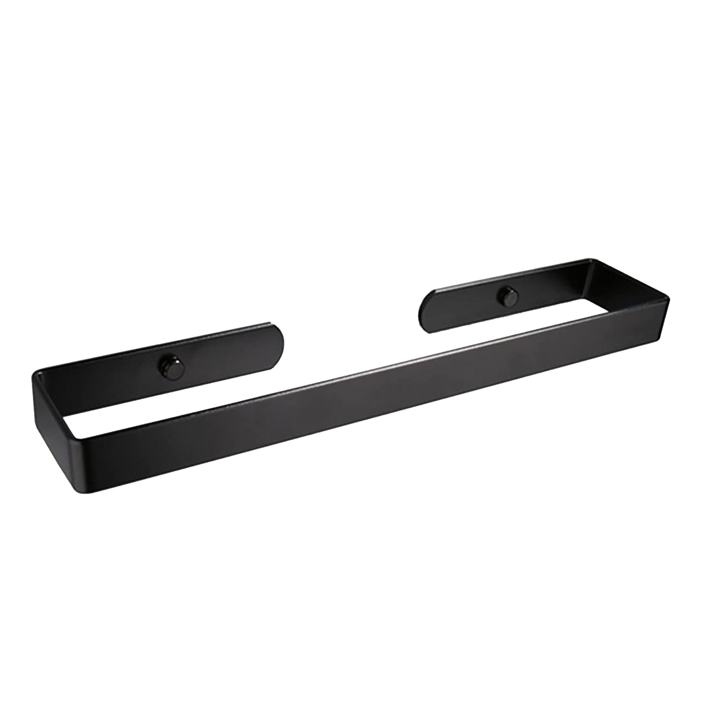 Heavy Duty Wall Mounted Square Base Aluminum Alloy Towel Bar for Bathroom - Matte Black