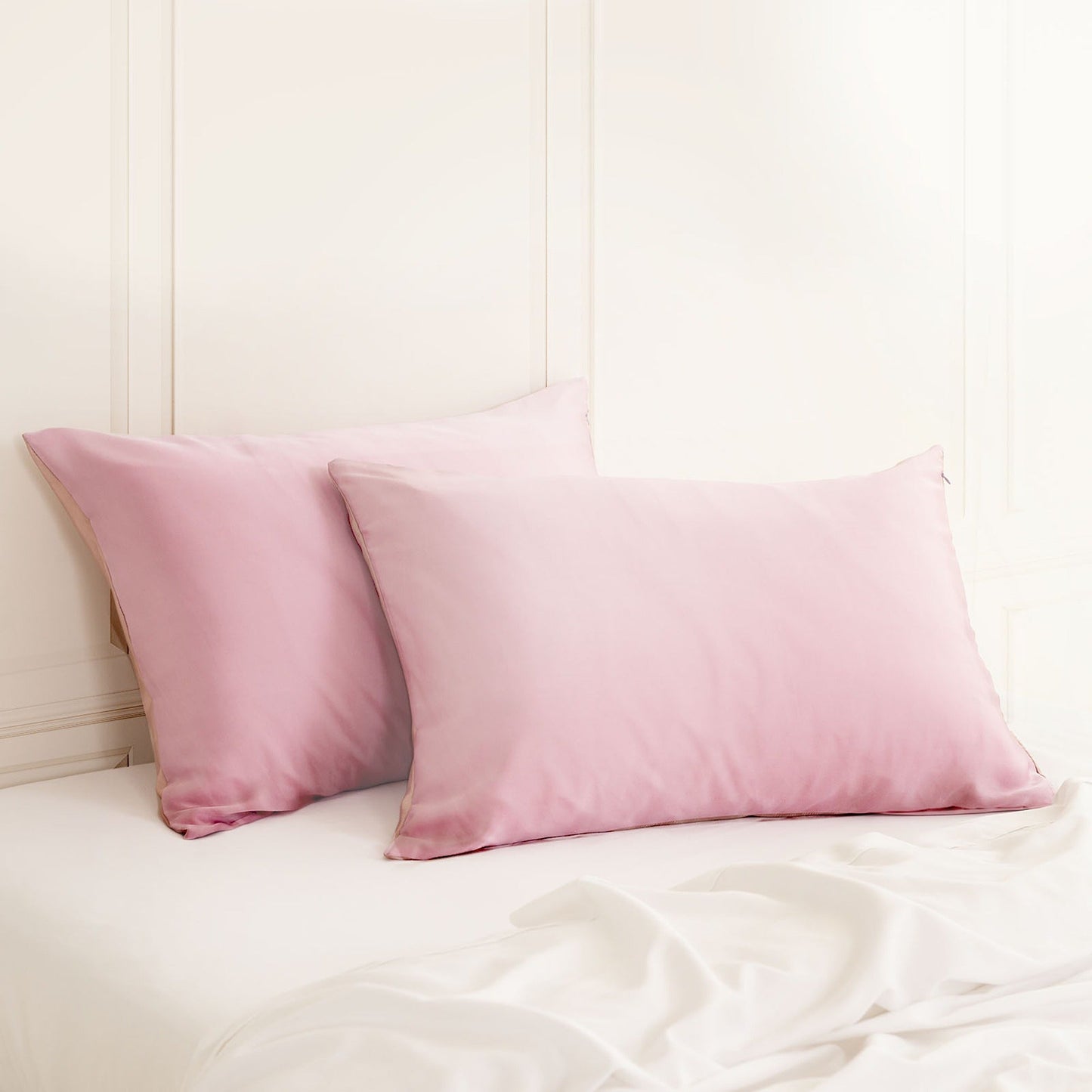 Hypoallergenic Mulberry Silk Pillowcase Twin Pack Soft and Comfortable