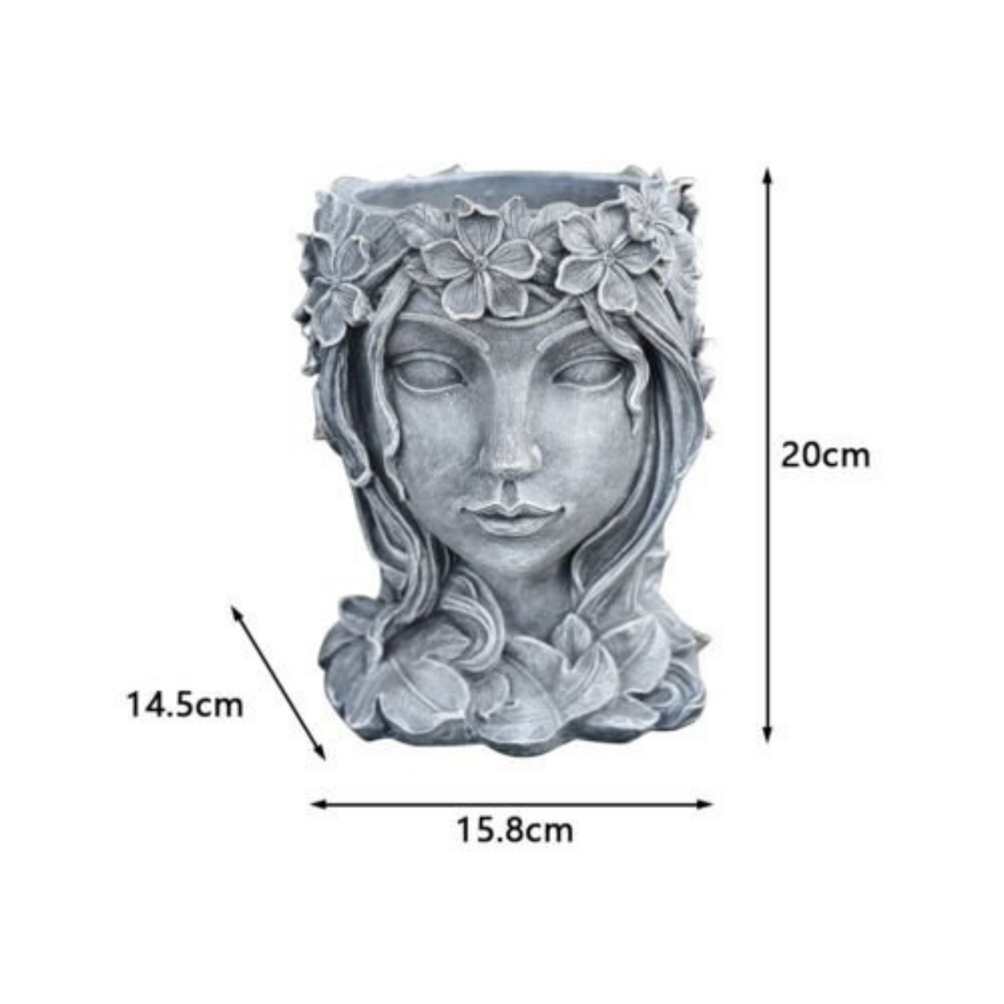 Resin Succulents Plant Pot Goddess Head Design Home Office Lady Face Planter