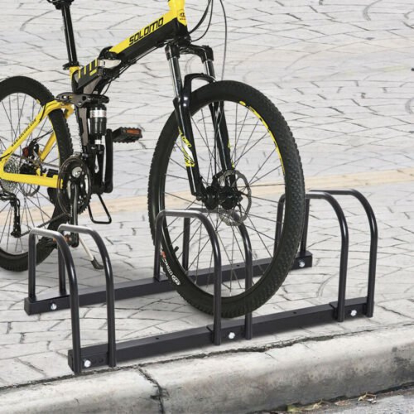 Portable Bike Floor Parking Rack Instant Storage Stand for 3 to 6 Bicycles