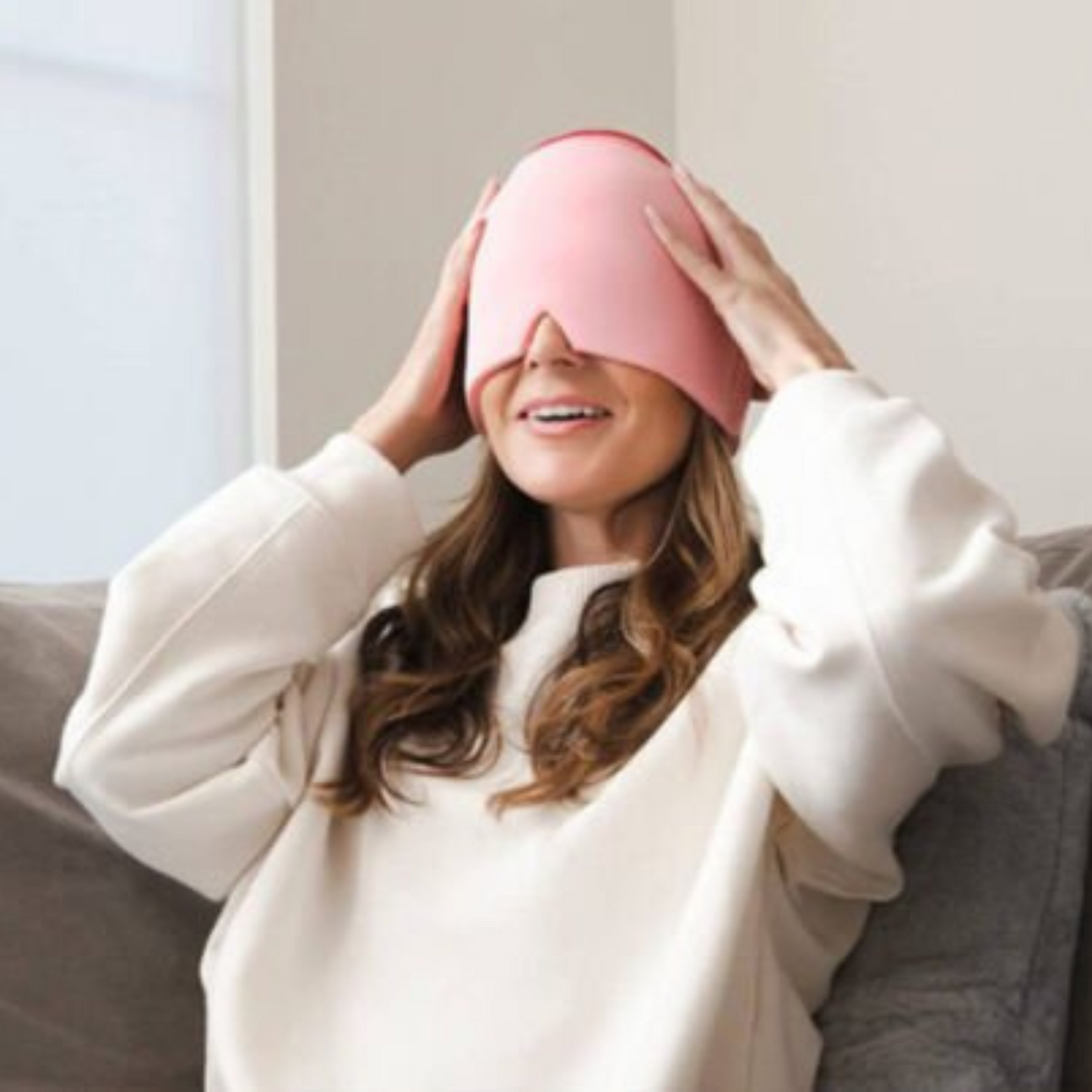 Cold Therapy Migraine Relief Ice Head Wrap Reusable Headache Hat Eye Mask
