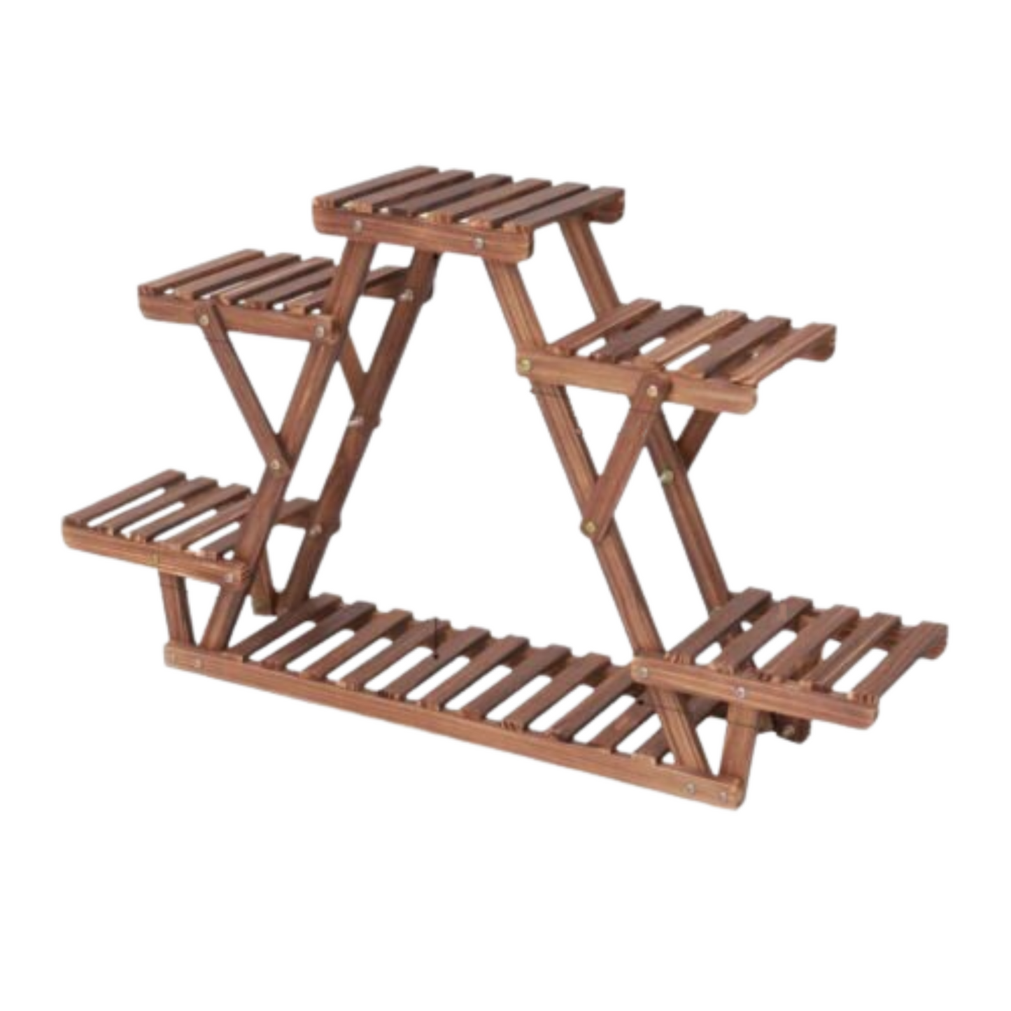 Heavy Duty Triangle Wood Plant Stand Indoor Outdoor Flower Succulent Shelf