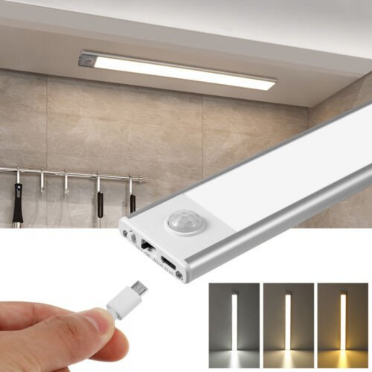 Wireless LED Motion Sensor Under Cabinet Light Kitchen Counter Night Lamp