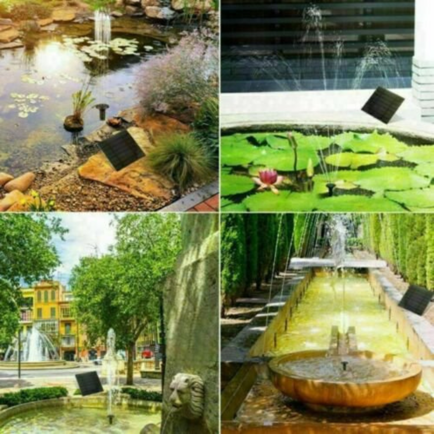 180LH Solar Panel Powered Water Feature Pump for Garden Pool Pond Aquarium Fountain