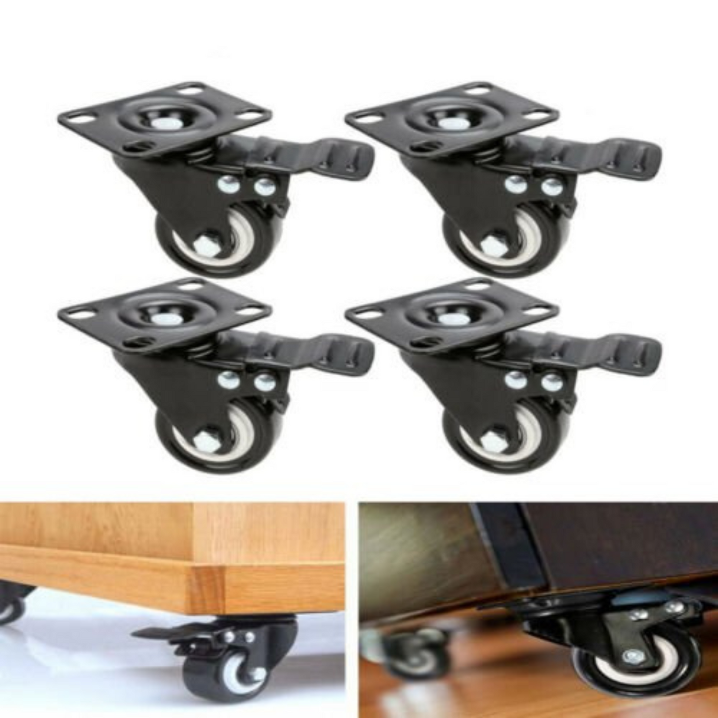 2 Inch Heavy Duty Caster Wheels Polyurethane Swivel Castors with Brake