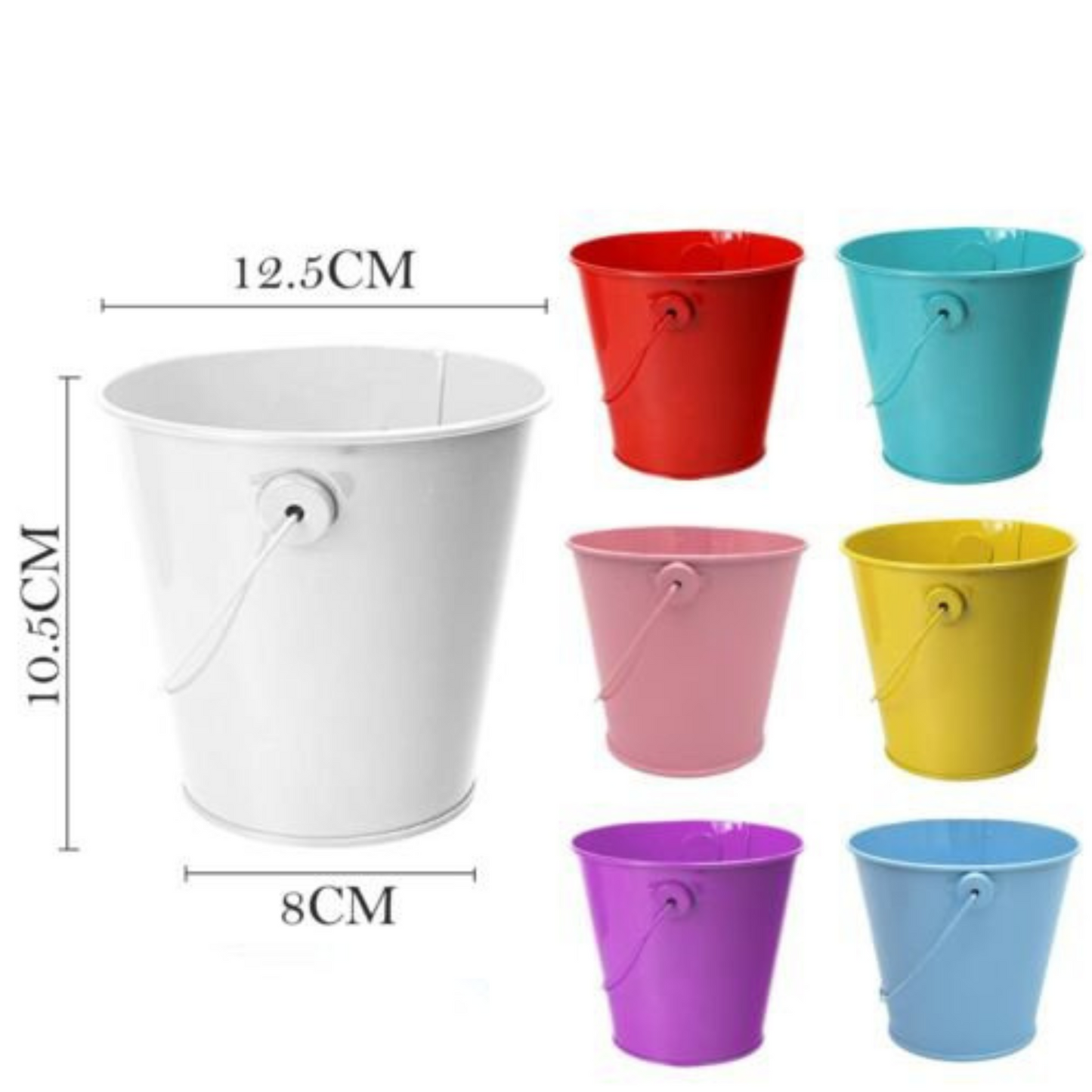 1pc Small Metal Bucket with Handles Mini Tins Pails for Wedding Party Candy Plants