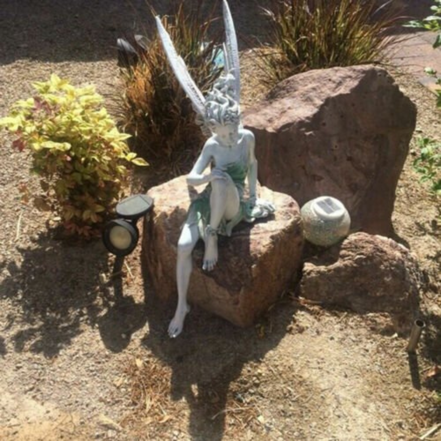 Outdoor Resin Fairy Statue Sitting Fairy Garden Ornament Sculpture Decor