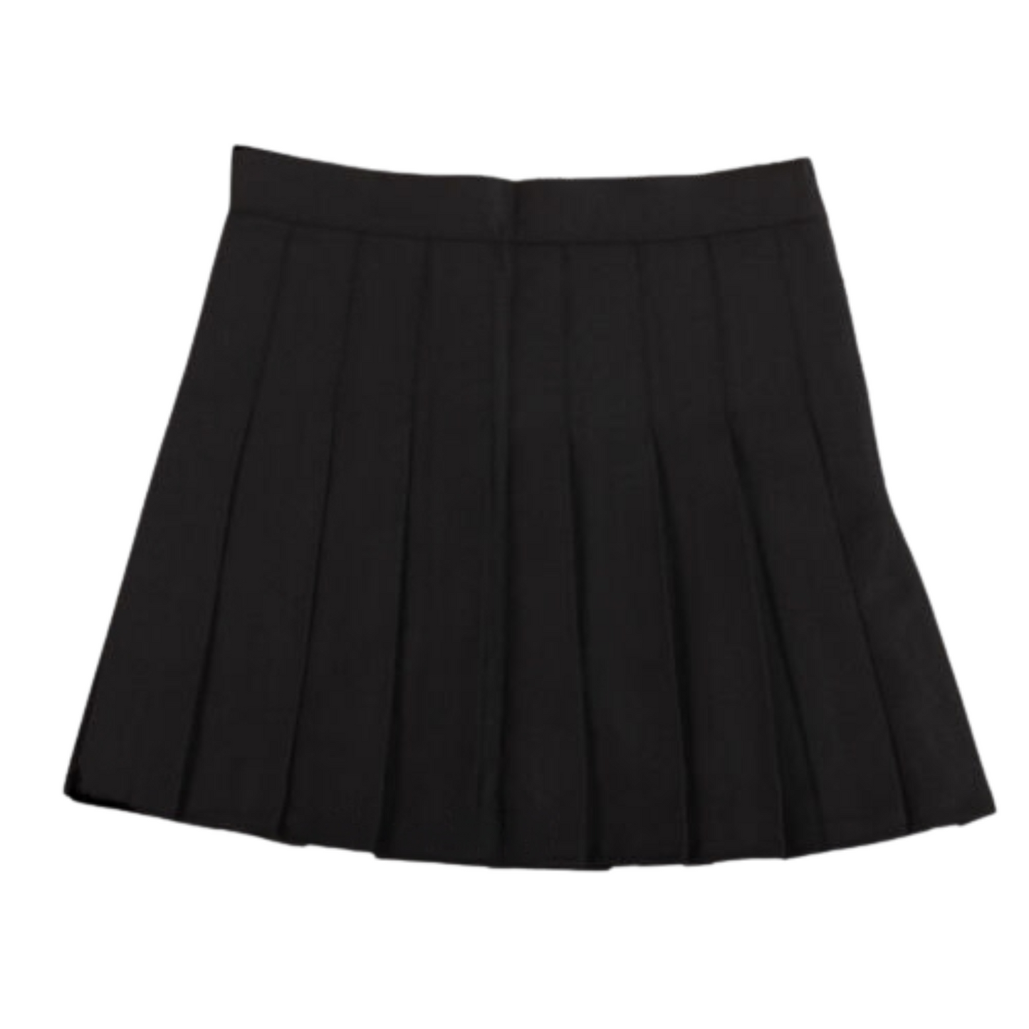Black High Waist Pleated Skirt Women Girls Summer Tartan Short School Skirt