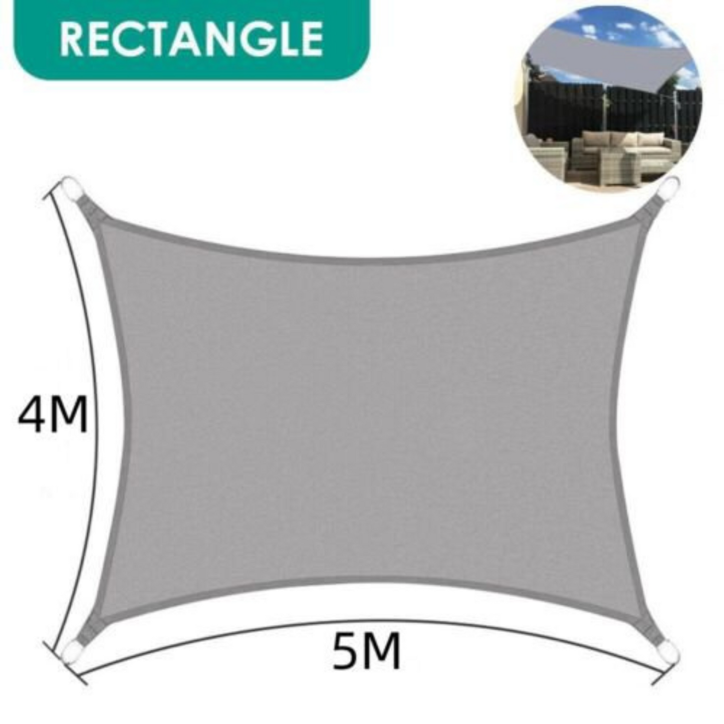 Extra Heavy Duty Grey Shade Sail Sun Triangle Square Rectangle for Garden
