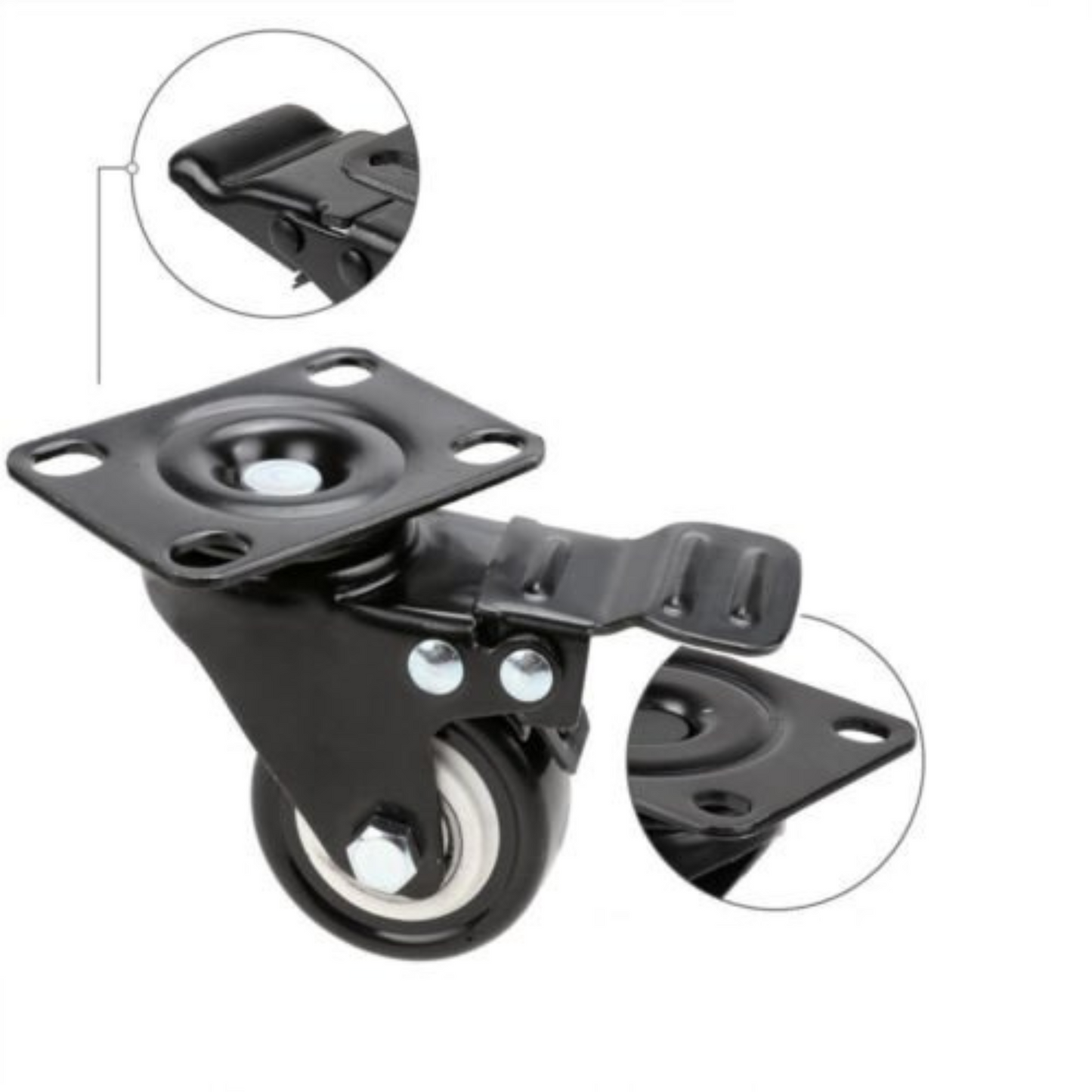 2 Inch Heavy Duty Caster Wheels Polyurethane Swivel Castors with Brake