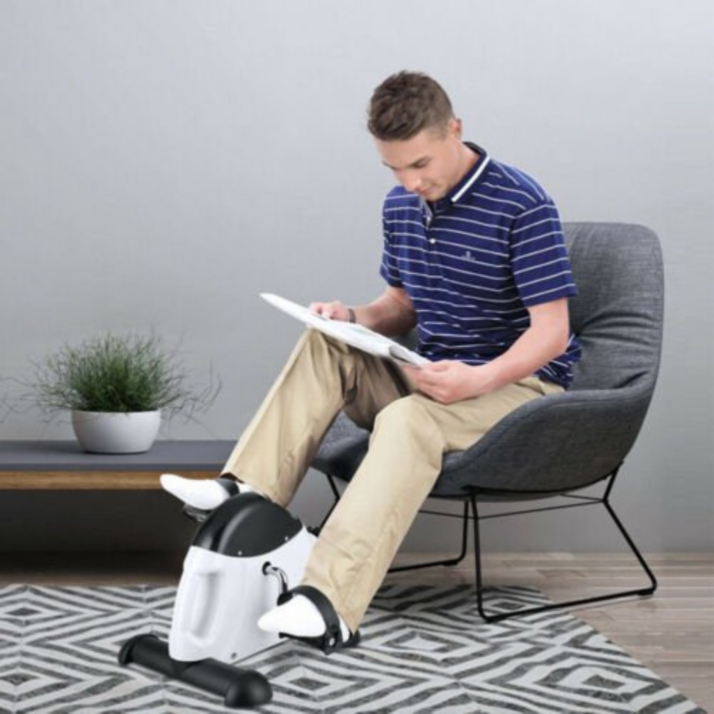 Portable Mini Pedal Exerciser Exercise Machine for Leg and Arm Workout