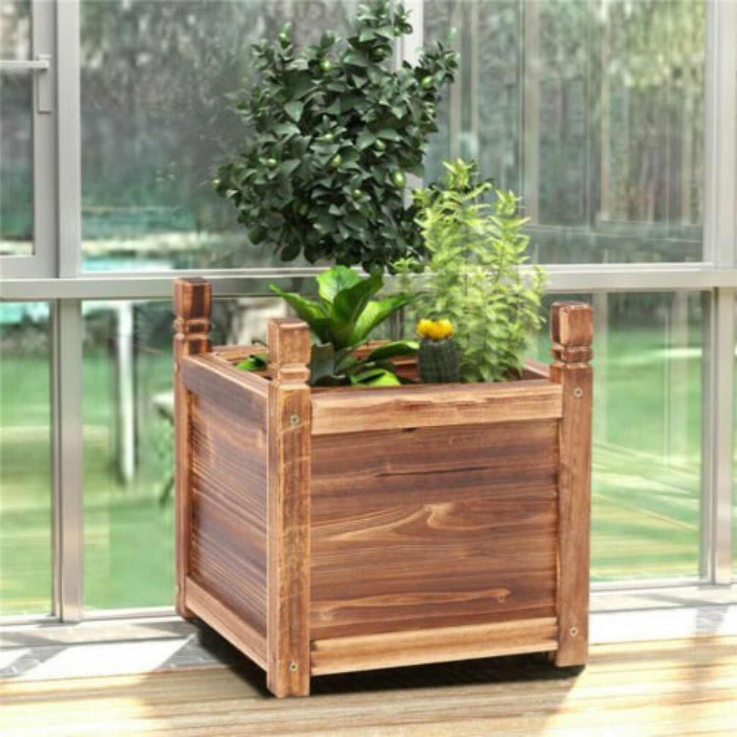 Raised Garden Planter Box Indoor Outdoor Patio Flower Plant Herb Pot 30 to 90cm