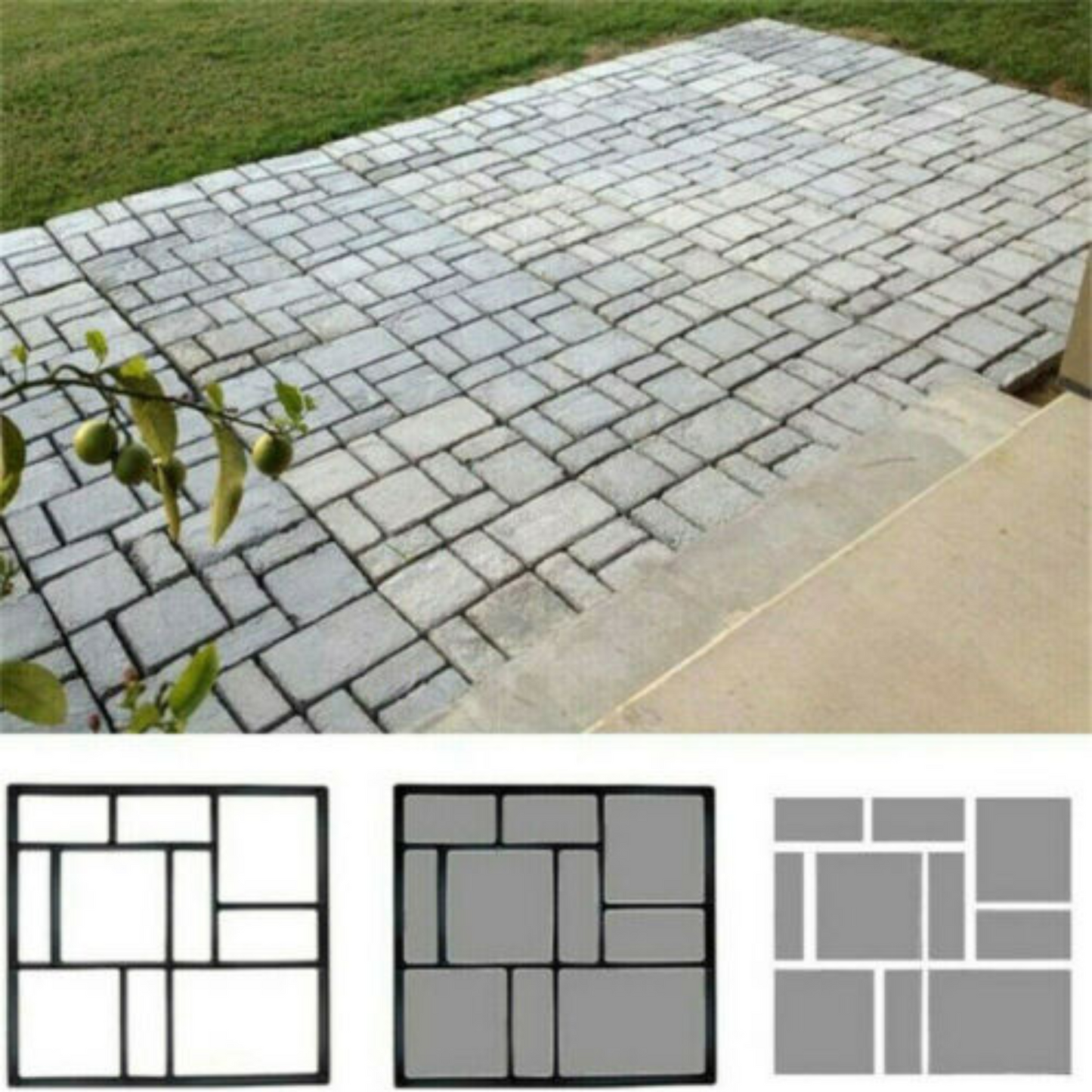 Concrete Paving Patio Mold Garden Path Maker Driveway Walk Road Stone Mould