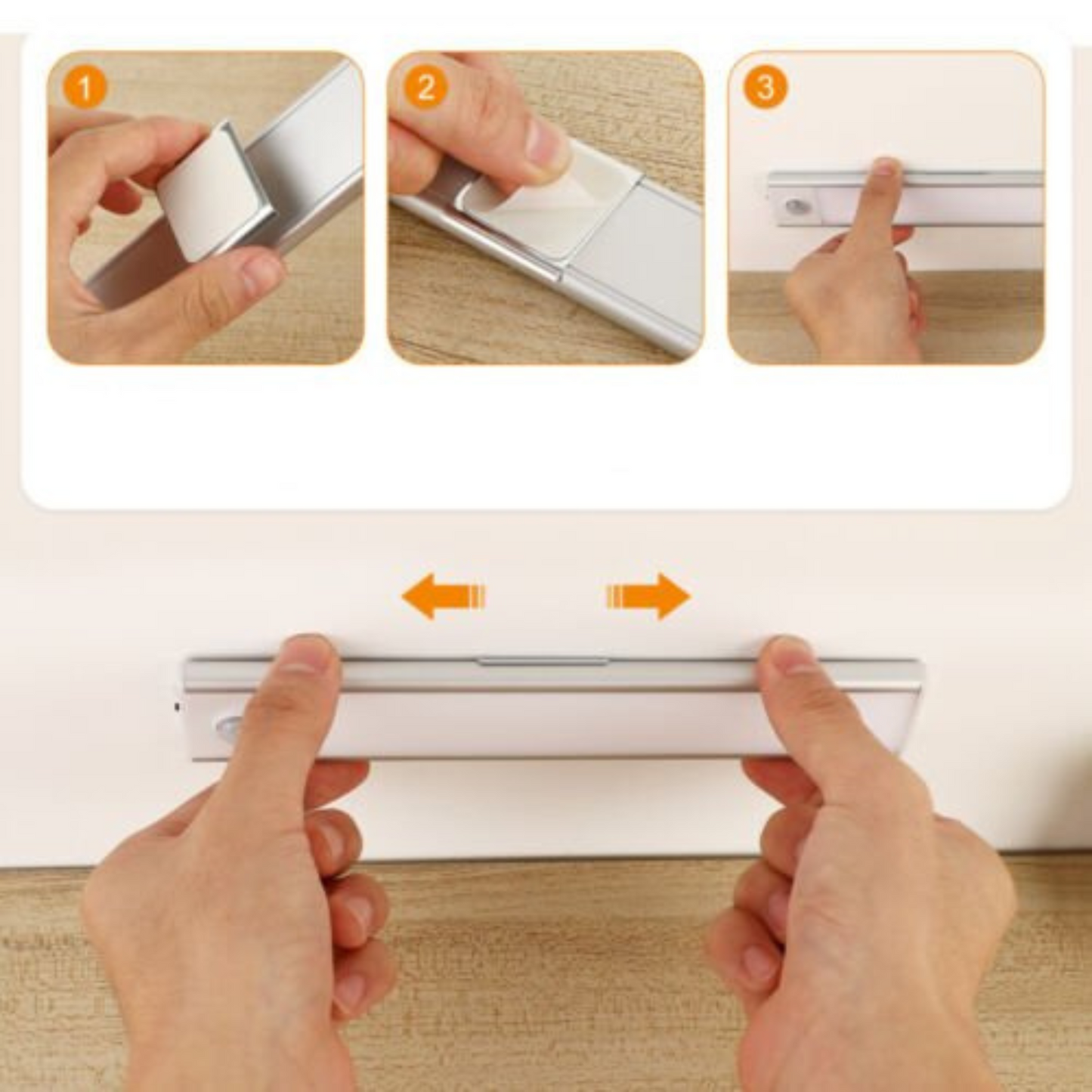 Wireless LED Motion Sensor Under Cabinet Light Kitchen Counter Night Lamp