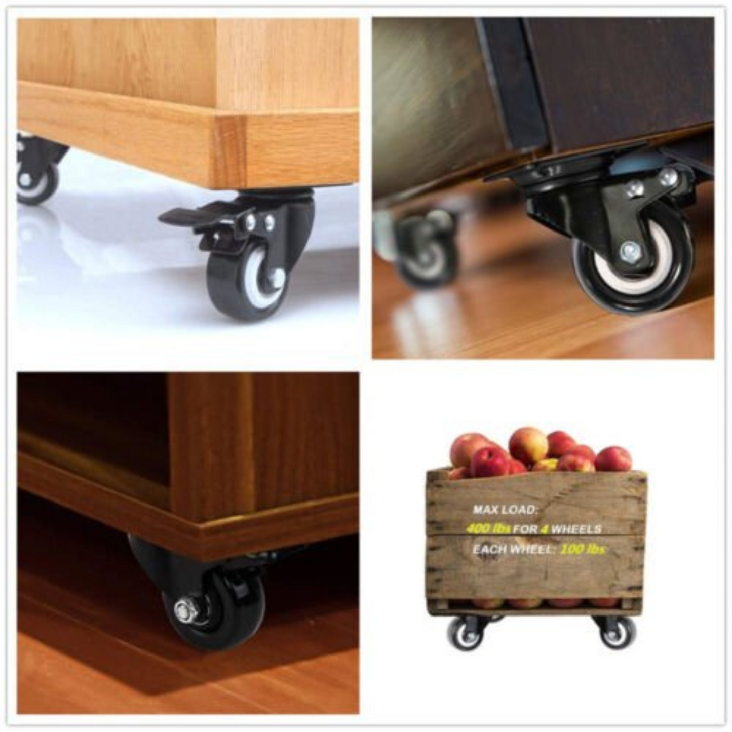 2 Inch Heavy Duty Caster Wheels Polyurethane Swivel Castors with Brake