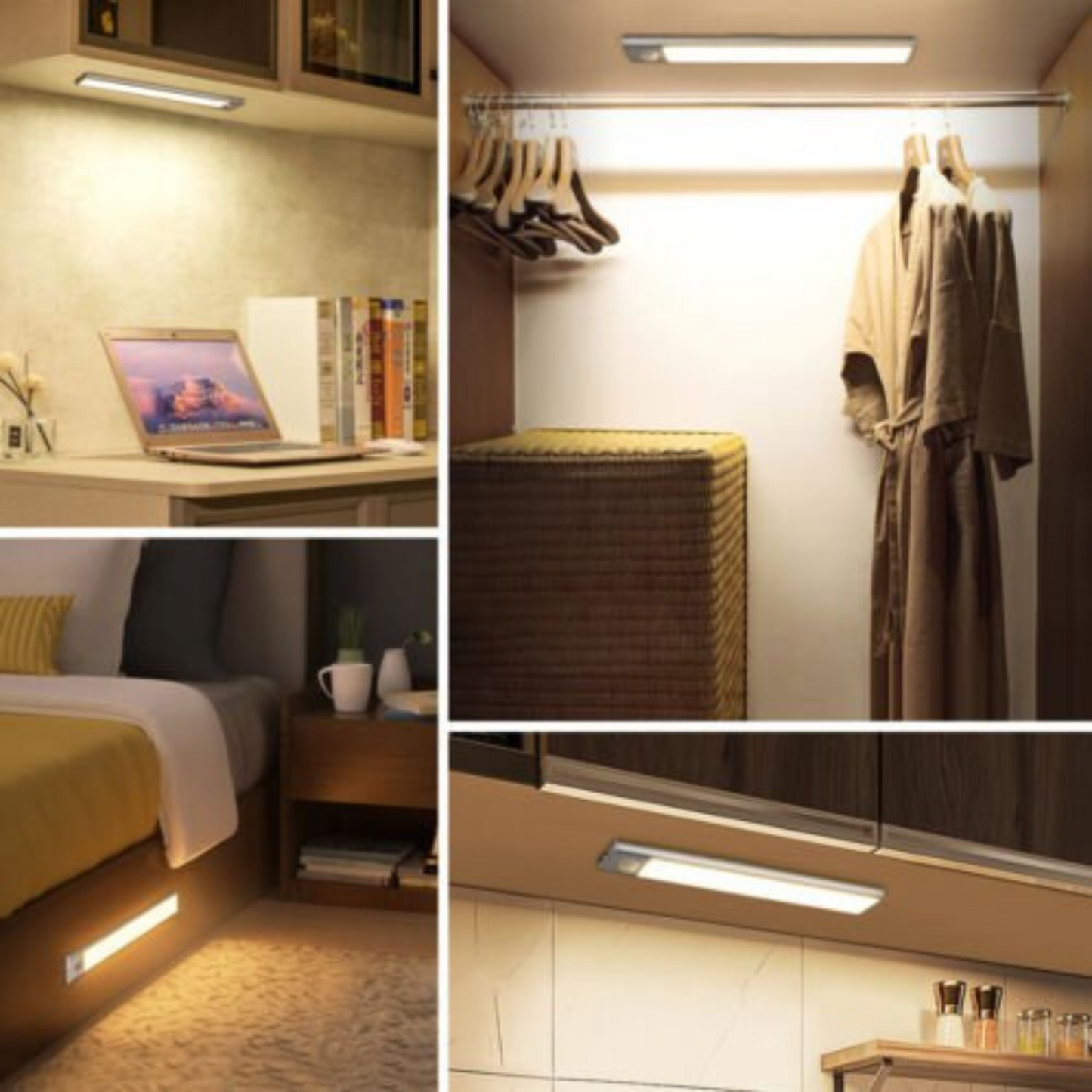 Wireless LED Motion Sensor Under Cabinet Light Kitchen Counter Night Lamp
