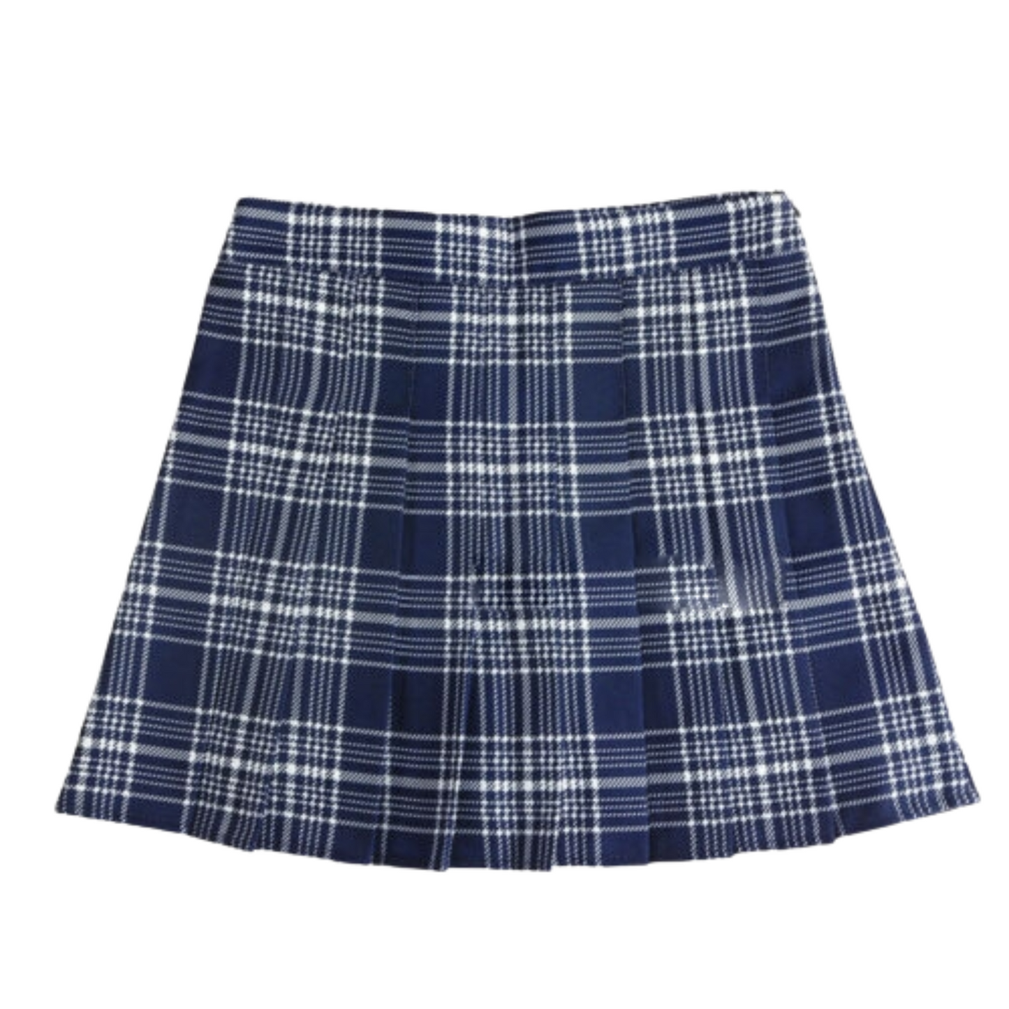 Navy Grid High Waist Pleated Skirt Women Girls Summer Tartan Short School Skirt