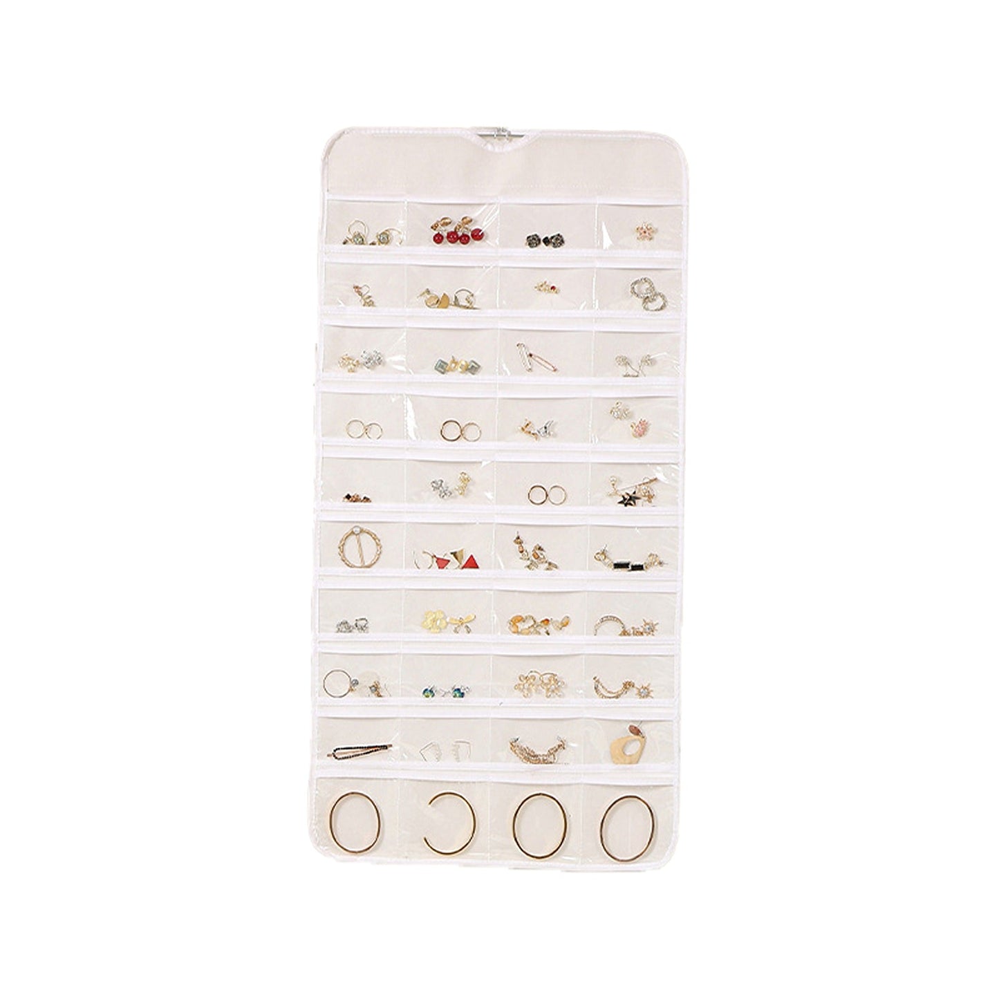 White Jewelry Organizer Holder with Hanging Earring Display