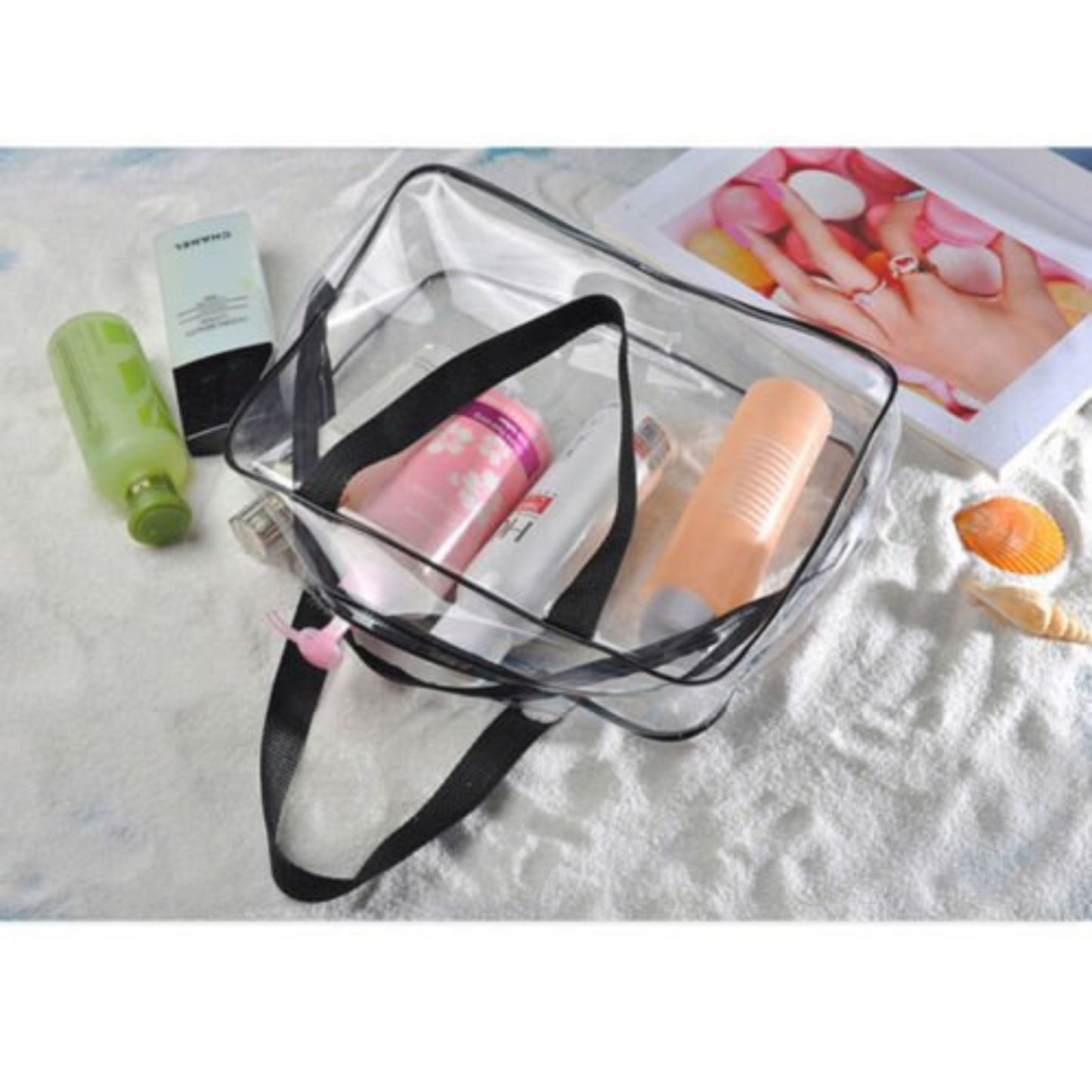 Set of 3 Clear PVC Cosmetic Makeup Toiletry Organizer Travel Wash Bag Holder