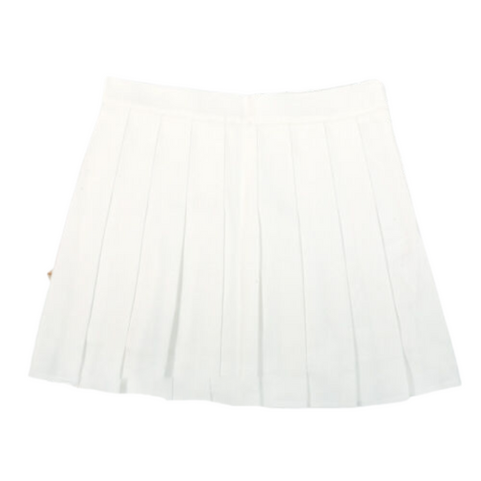 White High Waist Pleated Skirt Women Girls Summer Tartan Short School Skirt