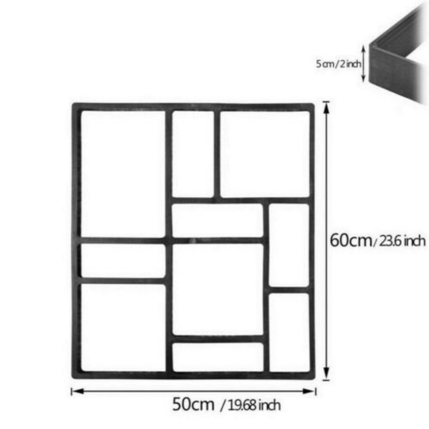 Concrete Paving Patio Mold Garden Path Maker Driveway Walk Road Stone Mould