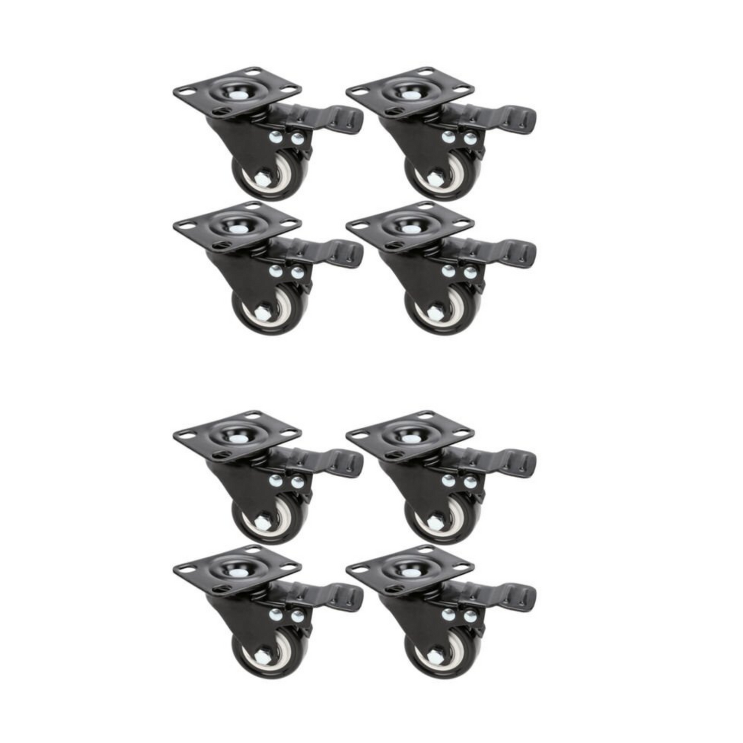 2 Inch Heavy Duty Caster Wheels Polyurethane Swivel Castors with Brake