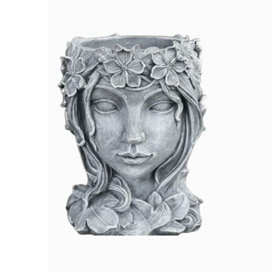 Resin Succulents Plant Pot Goddess Head Design Home Office Lady Face Planter