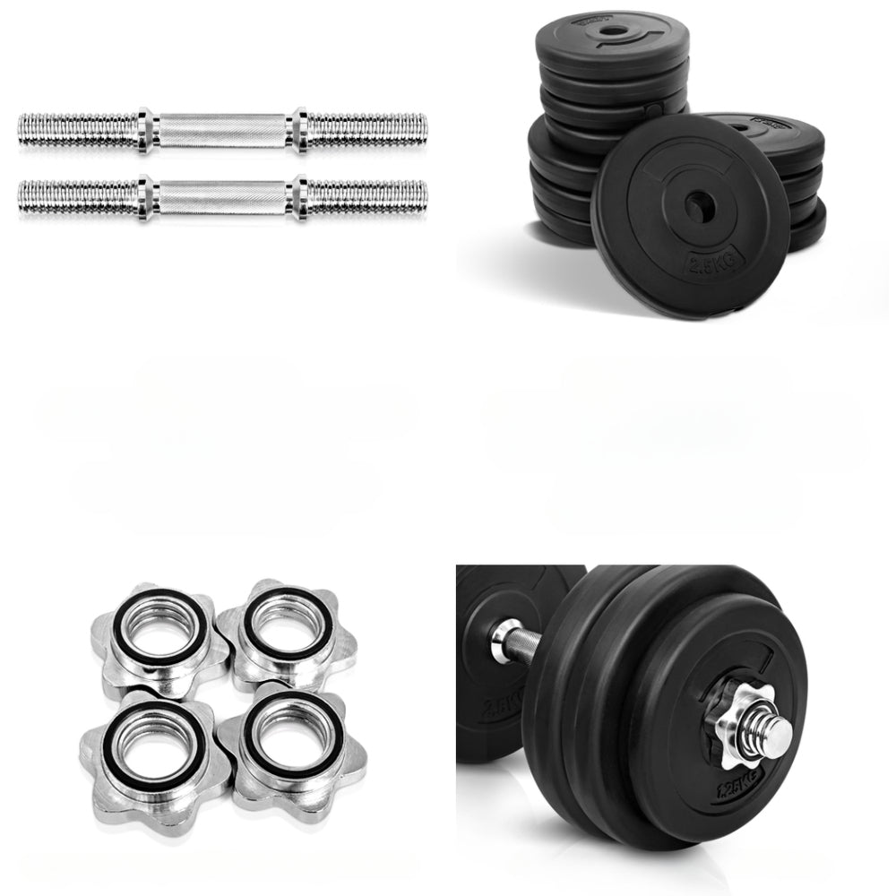 30kg Dumbbells Dumbbell Set Weight Plates Home Gym Fitness Exercise
