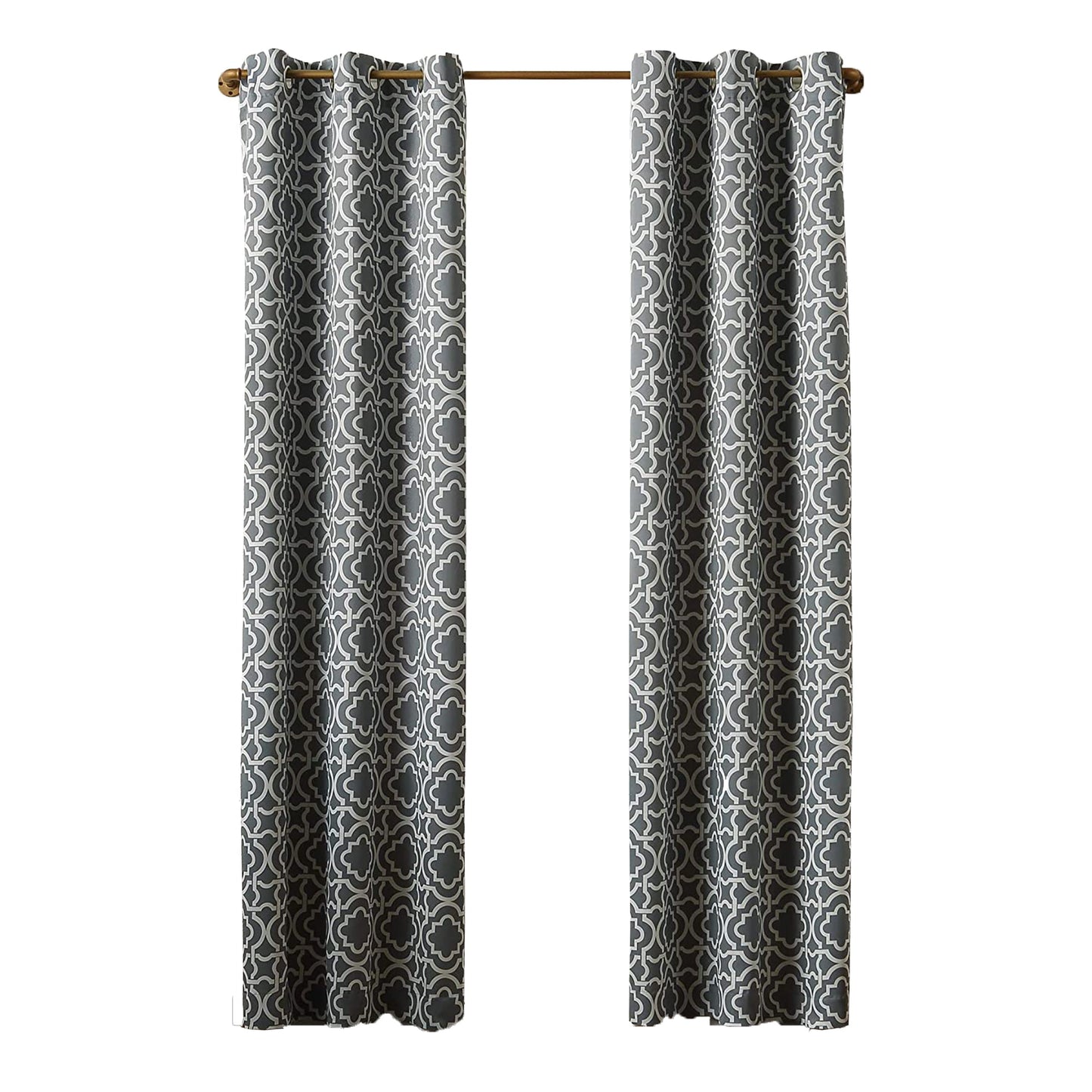 Trellis Blackout Grommet Curtain Panel 40x84 Inch - Gray