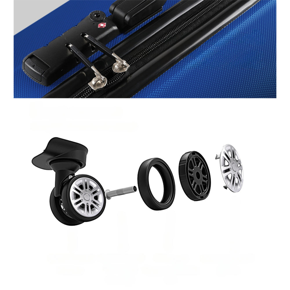 3pcs Luggage Set Travel Suitcase Storage Organiser TSA lock Blue