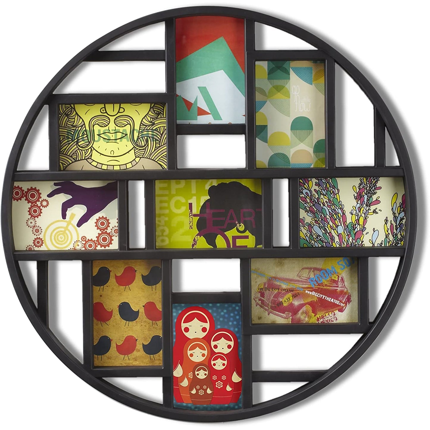 9 Opening Gallery Style Collage Wall Frame - Black