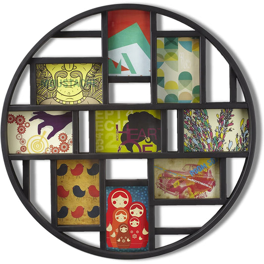 9 Opening Gallery Style Collage Wall Frame - Black