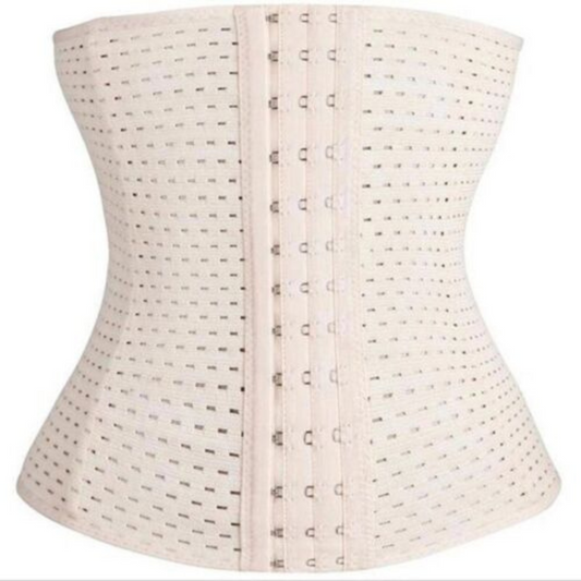 Beige Women Waist Trainer Tummy Cincher Girdle Belt Slimming Corset Wrap